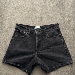 Abercrombie & Fitch Black High-Waist Denim Shorts